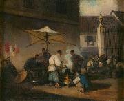 George Chinnery Chinese Street Scene at Macao oil painting